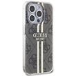 Guess Husa 4G Gold Stripe iPhone 15 Pro Maro