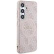 Guess Husa 4G Leather Metal Logo MagSafe Samsung Galaxy S24 Roz