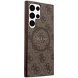 Guess Husa 4G Leather Metal Logo MagSafe Samsung Galaxy S24 Ultra Maro