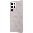 Guess Husa 4G Leather Metal Logo MagSafe Samsung Galaxy S24 Ultra Roz