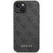 Guess Husa 4G Metal Gold Logo iPhone 14 / 15 / 13 Gri