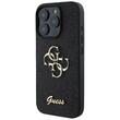 Guess Husa Fixed Glitter 4G Metal Logo iPhone 16 Pro Max Negru