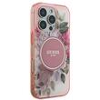 Guess Husa Flower & Tonal Circle MagSafe iPhone 16 Pro Max Roz
