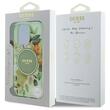 Guess Husa Flower & Tonal Circle MagSafe iPhone 16 Pro Verde