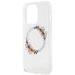 Guess Husa Flowers Ring Logo Glossy MagSafe iPhone 15 Pro Transparent