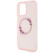 Guess Husa Flowers Ring MagSafe iPhone 16 Pro Max Roz