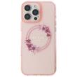 Guess Husa Flowers Ring MagSafe iPhone 16 Pro Roz