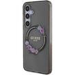 Guess Husa Flowers Wreath MagSafe Samsung Galaxy S24 Negru