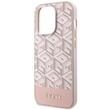 Guess Husa GCube Stripes MagSafe iPhone 14 Pro Roz