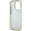Guess Husa Glitter Flowers Triangle Buttons MagSafe iPhone 16 Pro Verde