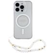 Guess Husa Glitter MagSafe Beads Strap iPhone 16 Pro Max Transparent