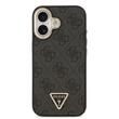 Guess Husa Leather 4G Triangle Logo Gold Frame MagSafe iPhone 17 Negru