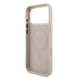 Guess Husa Leather 4G Triangle Logo Gold Frame MagSafe iPhone 17 Pro Max Roz