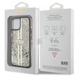 Guess Husa Liquid Glitter Gold Stripe iPhone 15 Negru
