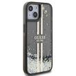 Guess Husa Liquid Glitter Gold Stripe iPhone 15 Plus Negru