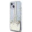Guess Husa Liquid Glitter Gold Stripe iPhone 15 Plus Transparent