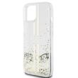 Guess Husa Liquid Glitter Gold Stripe iPhone 15 Plus Transparent