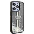 Guess Husa Liquid Glitter Gold Stripe iPhone 15 Pro Negru