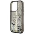 Guess Husa Liquid Glitter Gold Stripe iPhone 15 Pro Negru