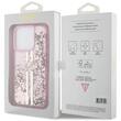 Guess Husa Liquid Glitter Gold Stripe iPhone 15 Pro Roz