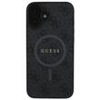 Guess Husa PU Leather 4G Colored Ring MagSafe iPhone 16 Negru