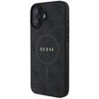 Guess Husa PU Leather 4G Colored Ring MagSafe iPhone 16 Negru