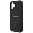 Guess Husa PU Leather 4G Colored Ring MagSafe iPhone 16 Negru