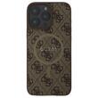 Guess Husa PU Leather 4G Colored Ring MagSafe iPhone 16 Pro Max Maro