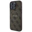 Guess Husa PU Leather 4G Colored Ring MagSafe iPhone 16 Pro Max Maro