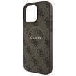 Guess Husa PU Leather 4G Colored Ring MagSafe iPhone 16 Pro Max Maro