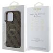 Guess Husa PU Leather 4G Colored Ring MagSafe iPhone 16 Pro Max Maro