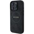 Guess Husa PU Leather 4G Colored Ring MagSafe iPhone 16 Pro Max Negru