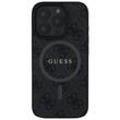 Guess Husa PU Leather 4G Colored Ring MagSafe iPhone 16 Pro Negru