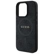 Guess Husa PU Leather 4G Colored Ring MagSafe iPhone 16 Pro Negru