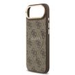 Guess Husa PU Leather 4G Gold Frame MagSafe iPhone Air Maro