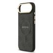 Guess Husa PU Leather 4G Gold Frame MagSafe iPhone Air Negru
