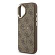 Guess Husa PU Leather 4G Gold Frame MagSafe iPhone 17 Maro