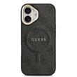 Guess Husa PU Leather 4G Gold Frame MagSafe iPhone 17 Negru
