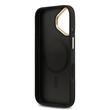 Guess Husa PU Leather 4G Gold Frame MagSafe iPhone 17 Negru