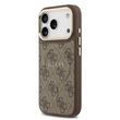Guess Husa PU Leather 4G Gold Frame MagSafe iPhone 17 Pro Maro
