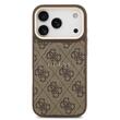 Guess Husa PU Leather 4G Gold Frame MagSafe iPhone 17 Pro Maro