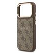 Guess Husa PU Leather 4G Gold Frame MagSafe iPhone 17 Pro Max Maro