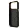 Guess Husa PU Leather 4G Gold Frame MagSafe iPhone 17 Pro Max Negru