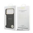 Guess Husa PU Leather 4G Gold Frame MagSafe iPhone 17 Pro Max Negru