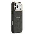 Guess Husa PU Leather 4G Gold Frame MagSafe iPhone 17 Pro Negru