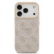 Guess Husa PU Leather 4G Gold Frame MagSafe iPhone 17 Pro Roz