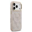 Guess Husa PU Leather 4G Gold Frame MagSafe iPhone 17 Pro Roz