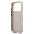 Guess Husa PU Leather 4G Gold Frame MagSafe iPhone 17 Pro Roz