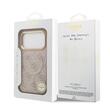 Guess Husa PU Leather 4G Gold Frame MagSafe iPhone 17 Pro Roz