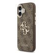 Guess Husa PU Leather 4G Metal Logo Gold Frame iPhone 17 Maro